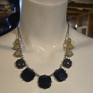 Elegant Black and Beige Necklace